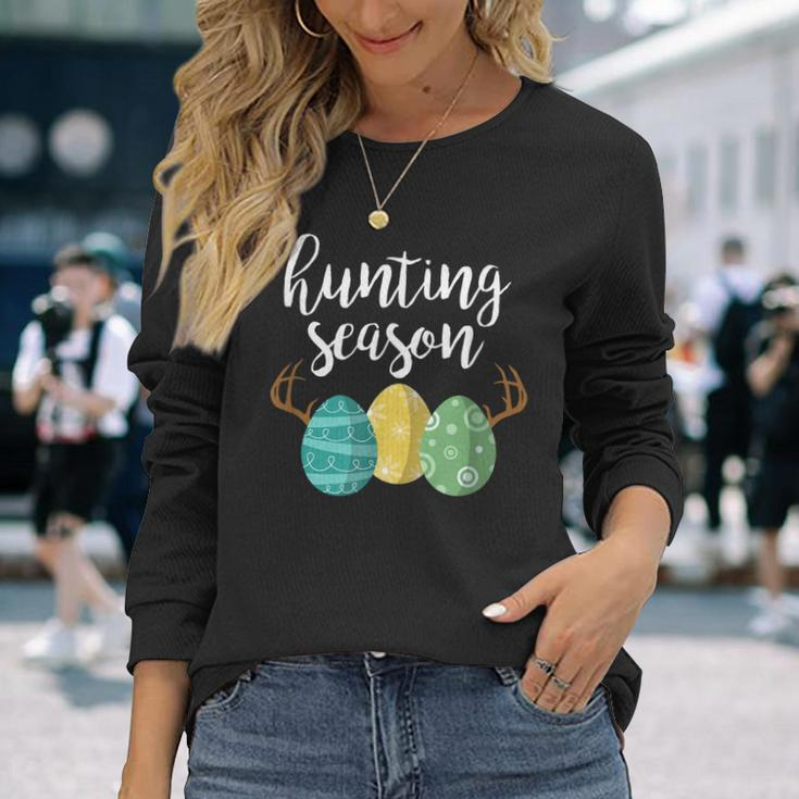 Hunting Season Cute Bunny Easter Long Sleeve T-Shirt T-Shirt Gifts for Her