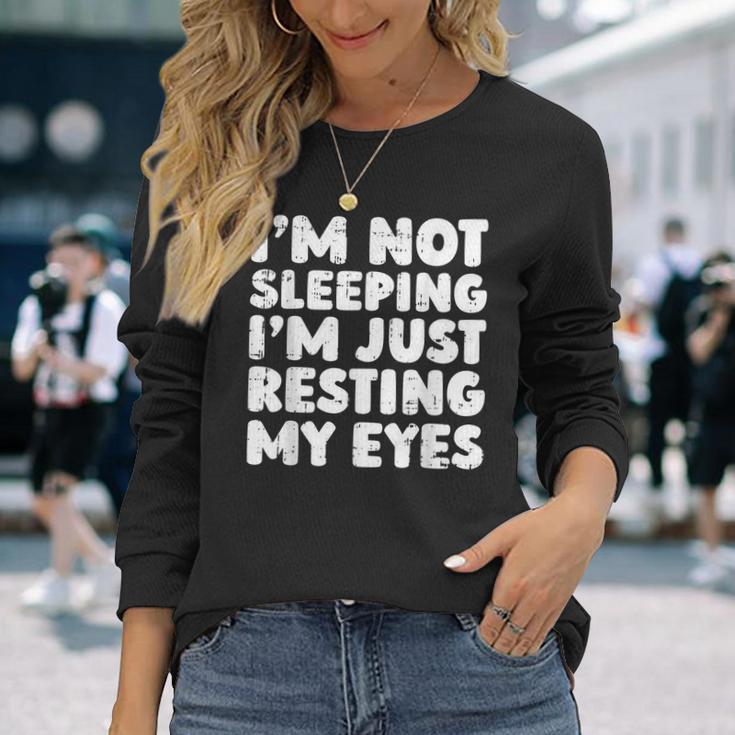 Ich Schlafe Nicht Ich Ruhe Nur Meine Augen Aus Papa Geschenk Langarmshirts Geschenke für Sie