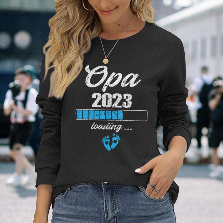 Ich Werde Opa 2023 Loading Schwangerschaft Verkündung V2 Langarmshirts Geschenke für Sie