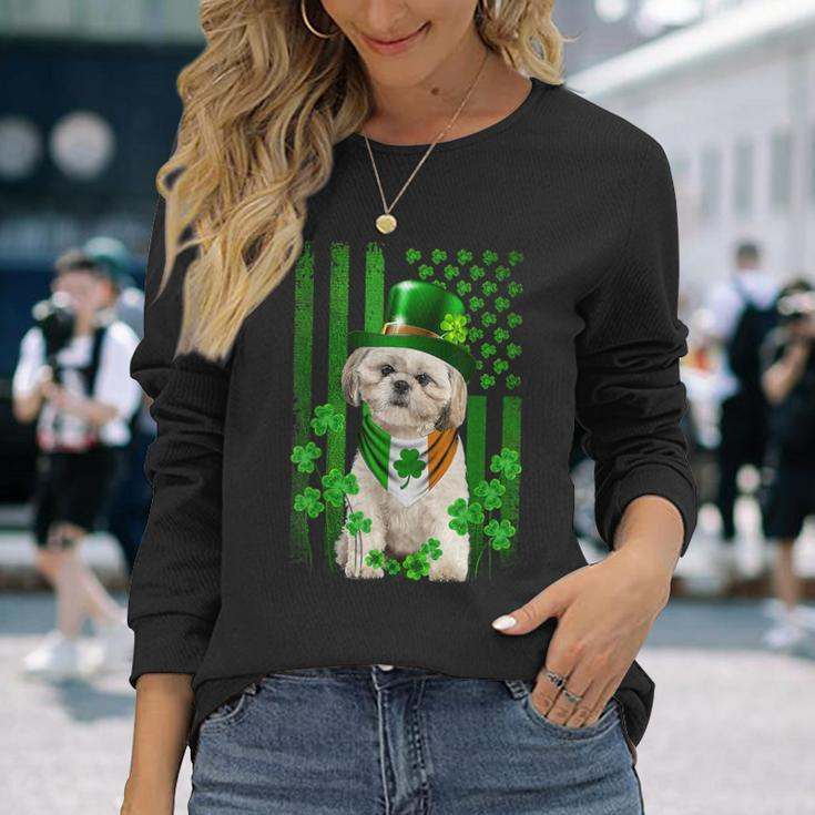 Irish Shih Tzu St Patricks Day Leprechaun Shih Tzu Long Sleeve T-Shirt Gifts for Her