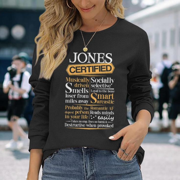 Jones Name Certified Jones Long Sleeve T-Shirt Gifts for Her
