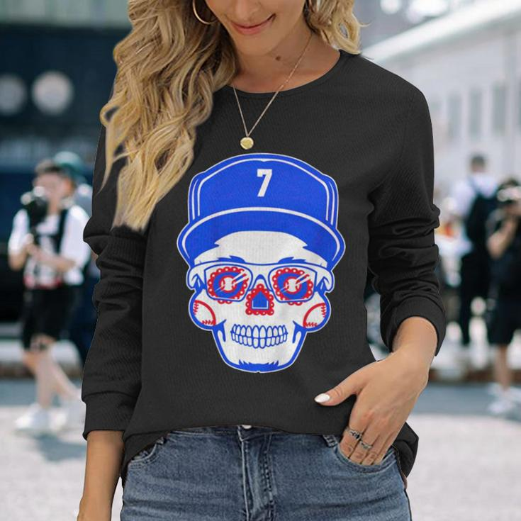 Julio Urías Sugar Skull Long Sleeve T-Shirt T-Shirt Gifts for Her