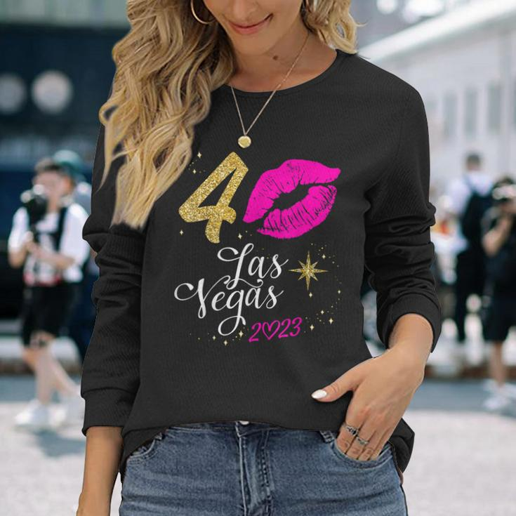 Las Vegas Girls Trip 2023 Vegas 40Th Birthday Squad Long Sleeve T-Shirt T-Shirt Gifts for Her