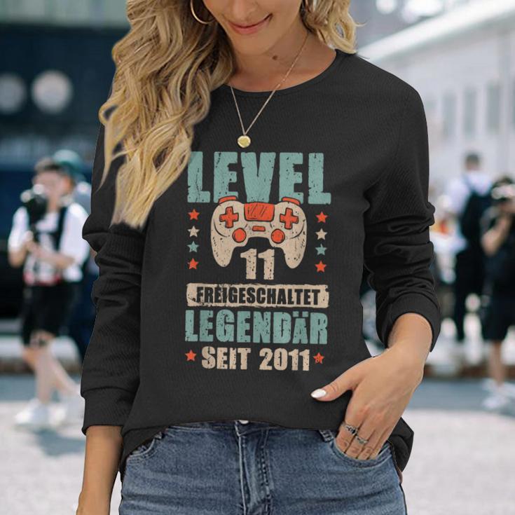 Level 11 Jahre Geburtstags Junge Gamer 2011 Geburtstag Langarmshirts Geschenke für Sie