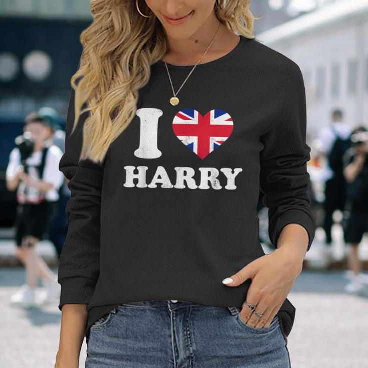 I Love Harry Cool Named Personalized Heart Long Sleeve T-Shirt Gifts for Her