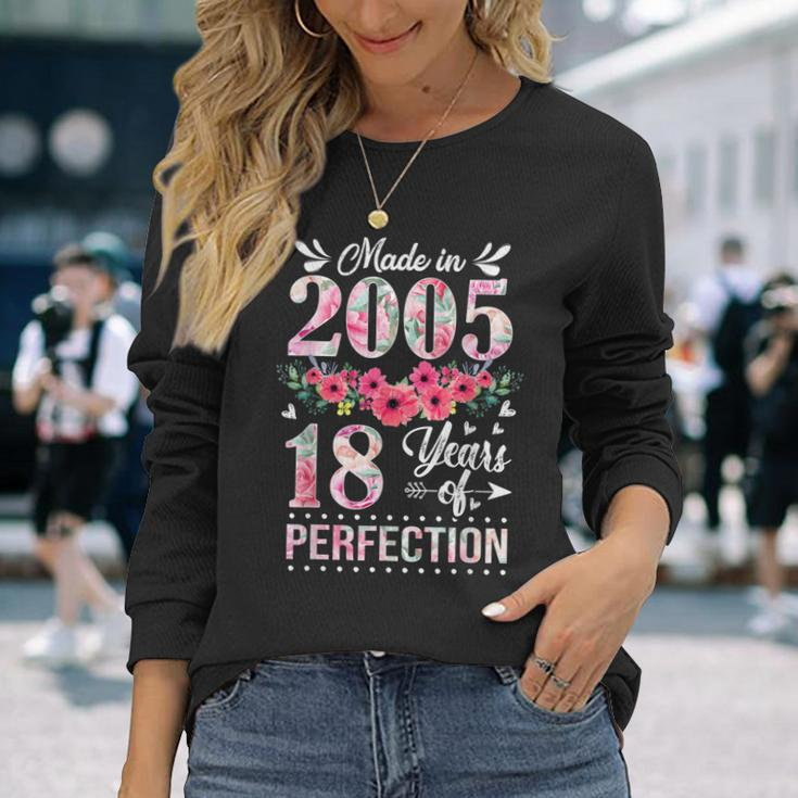 Made In 2005 18 Year Old 18Th Birthday For Girl Women Long Sleeve T-Shirt Gifts for Her