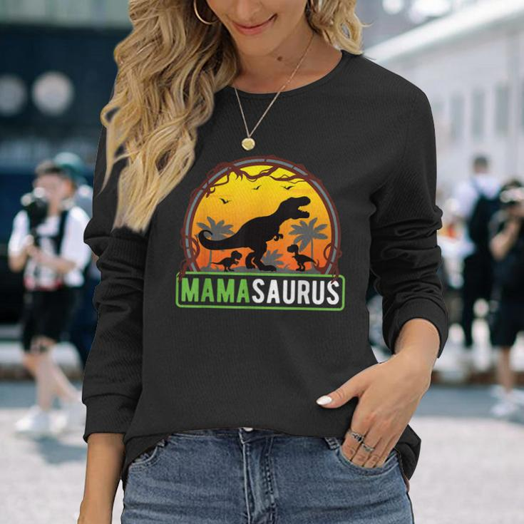 Mamasaurus T-Rex Mama 2 Kinder Dino Mutter Muttertag Langarmshirts Geschenke für Sie