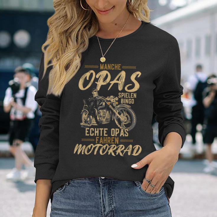 Manche Opas Spielen Bingo Echte Opas Fahren Motorrad Langarmshirts Geschenke für Sie