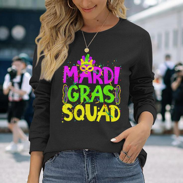 Mardi Gras Squad Party Costume Outfit Mardi Gras Long Sleeve T-Shirt Gifts for Her