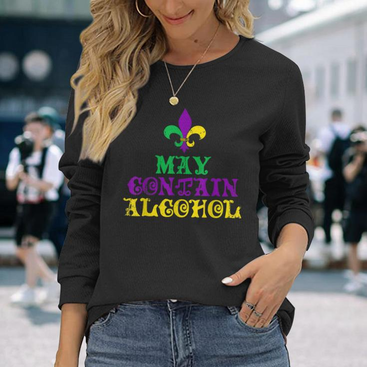 May Contain Alcohol Mardi Gras V2 Long Sleeve T-Shirt Gifts for Her