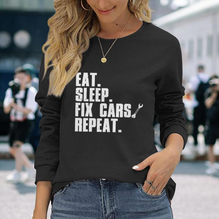 Mechanic For Dad Auto Garage Automobile Car Lover Long Sleeve T-Shirt Gifts for Her