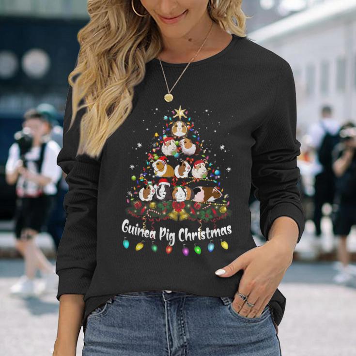 Meerschweinchen Weihnachtsbaum Langarmshirts, Weihnachtspyjama für Tierfreunde Geschenke für Sie