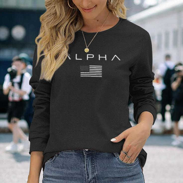 Military Veterans Alpha Male Power Military Long Sleeve T-Shirt Gifts for Her