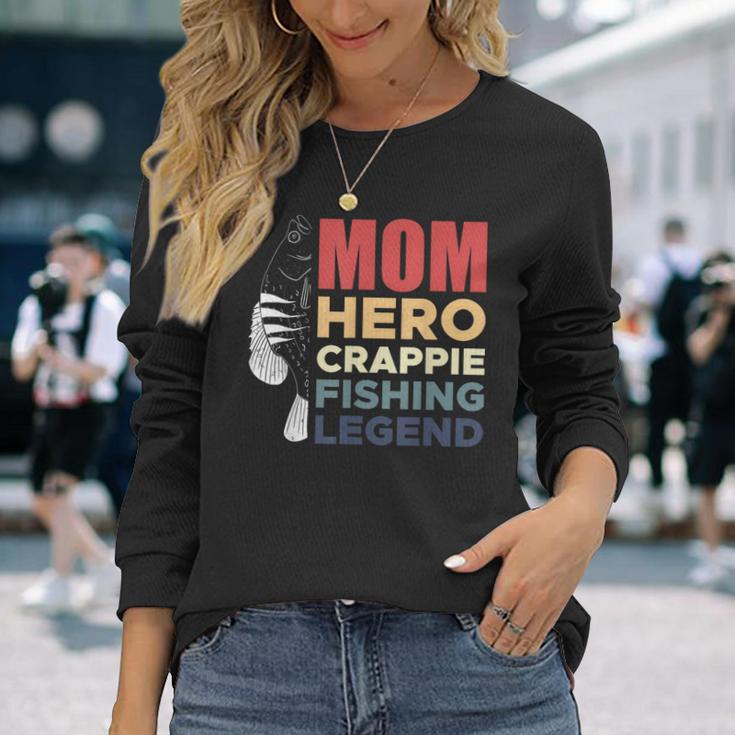 Mom Hero Crappie Fishing Legend Muttertag Langarmshirts Geschenke für Sie