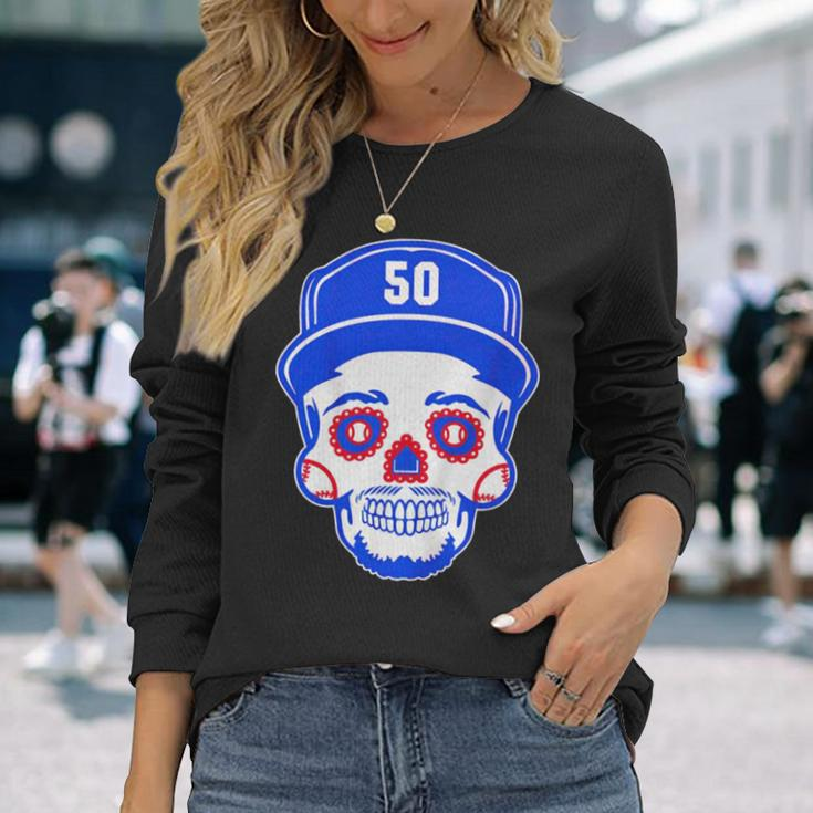 Mookie Betts Sugar Skull Long Sleeve T-Shirt T-Shirt Gifts for Her