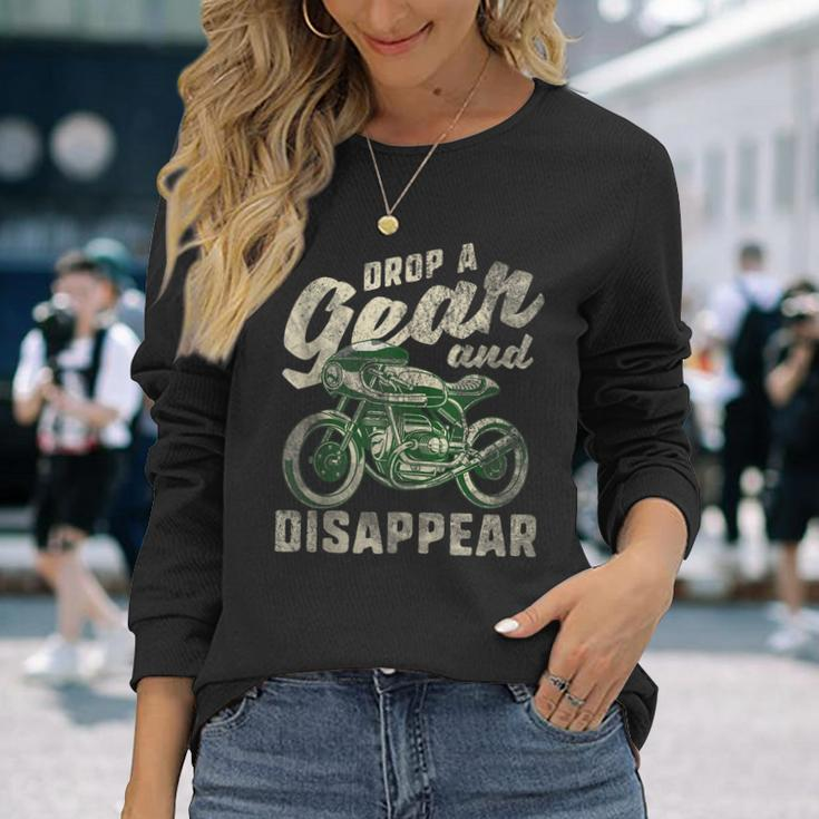 Motorcycle Riding Lovers Retro Biker Vintage Cycle Mechanic Long Sleeve T-Shirt Gifts for Her