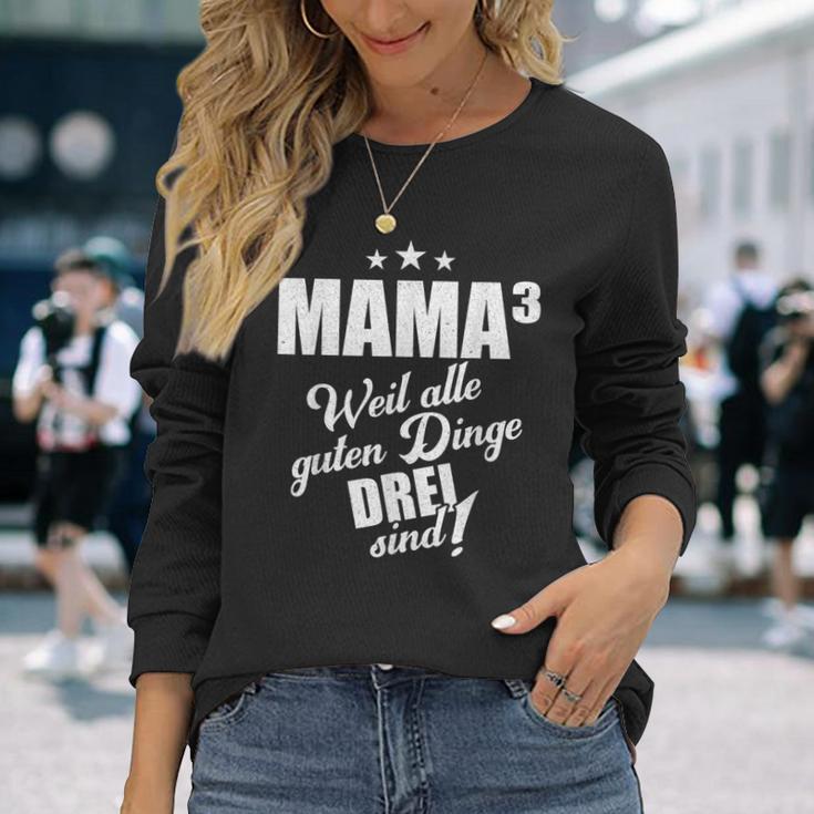 Mutter Mama Drillinge Drillingsmama Mom Hoch 3 Kinder Lustig Langarmshirts Geschenke für Sie