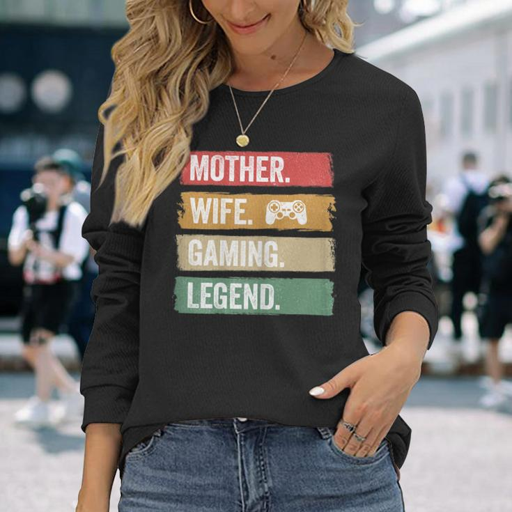 Mutter Video Gaming Legende Vintage Video Gamer Frau Mama V2 Langarmshirts Geschenke für Sie