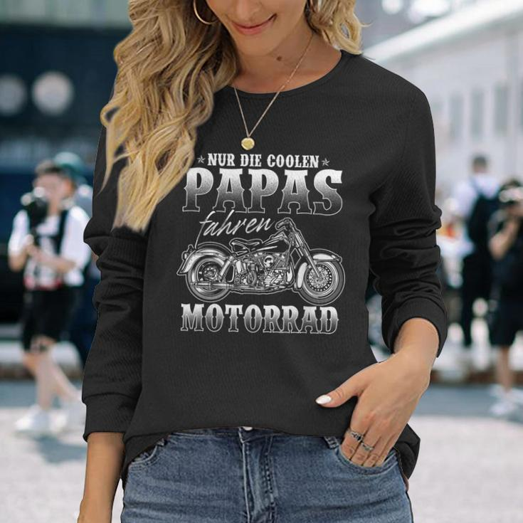 Nur Die Coolen Papas Fahren Motorrad Biker Langarmshirts für Herren Geschenke für Sie