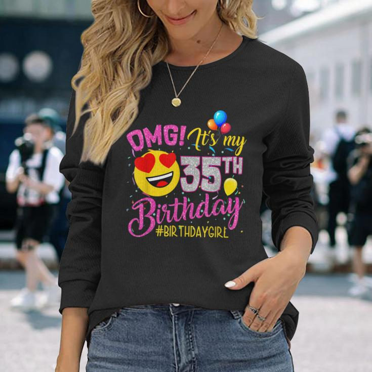 Omg Its My 35Th Birthday Mädchen- Zum 35 Geburtstag Langarmshirts Geschenke für Sie