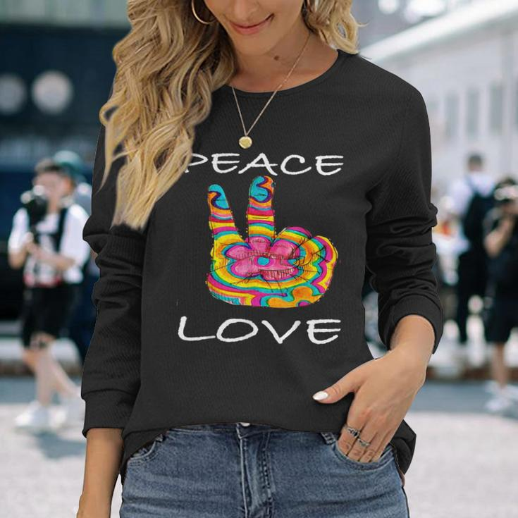 Peace Love Flower 60Er 70Er Jahre I Hippie-Kostüm Outfit Langarmshirts Geschenke für Sie