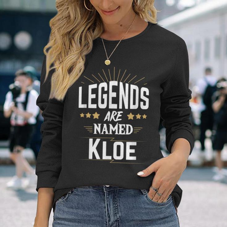 Personalisiertes Langarmshirts Legenden heißen Kloe, Schwarz, Einzigartiges Design Geschenke für Sie