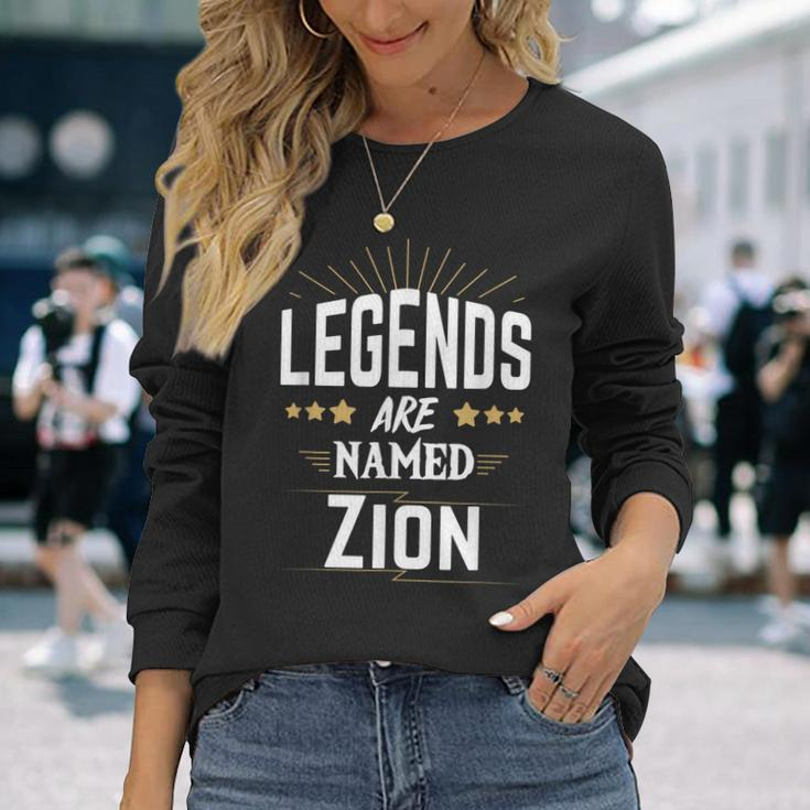 Personalisiertes Langarmshirts Legends are named Zion, Ideal für Gedenktage Geschenke für Sie