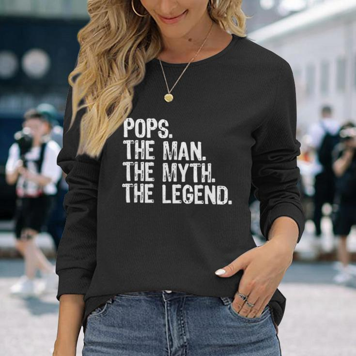 Pops The Man The Myth The Legend Christmas Long Sleeve T-Shirt Gifts for Her