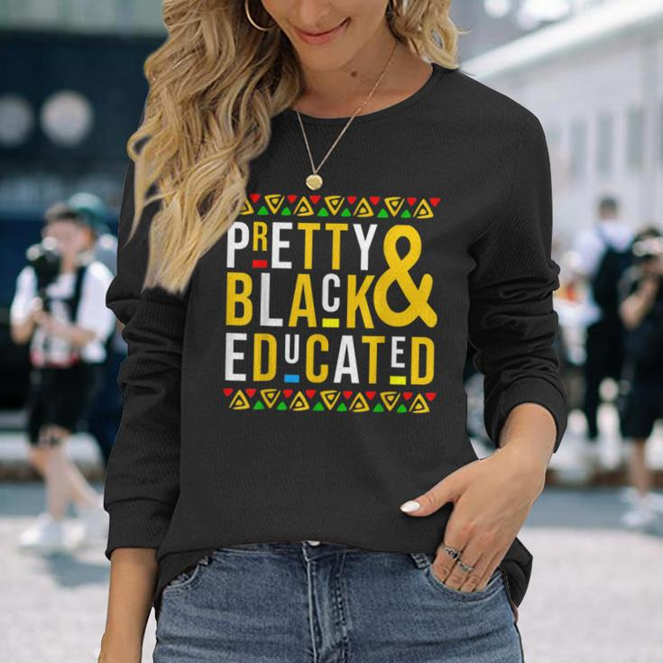 Pretty Black And Educated African Women Black History Month V7 Long Sleeve T-Shirt Gifts for Her