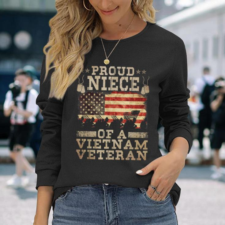 Proud Niece Vietnam War Veteran For Matching With Niece Vet Long Sleeve T-Shirt Gifts for Her