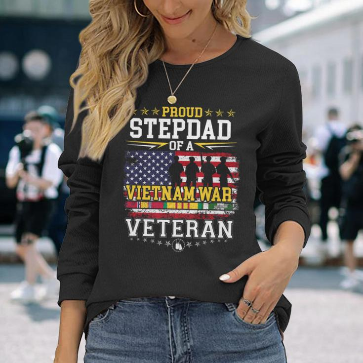 Proud Stepdad Vietnam War Veteran Matching With Stepson Long Sleeve T-Shirt Gifts for Her