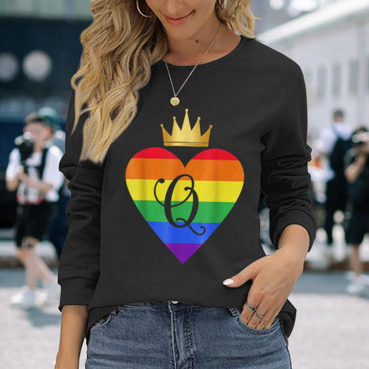Queen Couples Matching Bridal Wedding Lgbtq Long Sleeve T-Shirt Gifts for Her