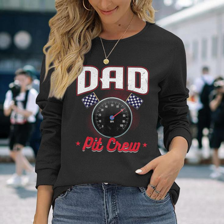Race Car Birthday Party Racing Family Dad Pit Crew V2 Men Women Long Sleeve T-shirt Graphic Print Unisex Gifts for Her