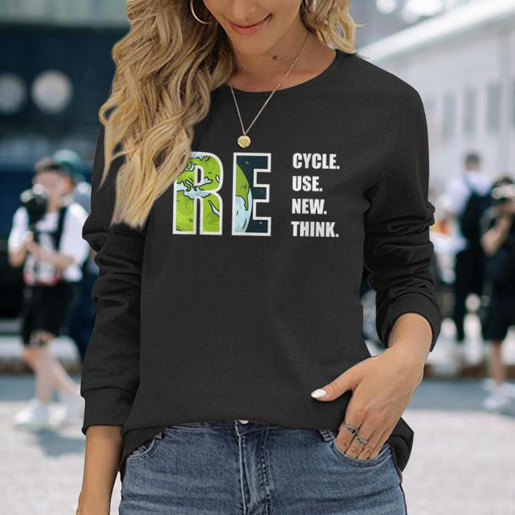 Recycle Reuse Renew Rethink Earthday 2023 Environment Long Sleeve T-Shirt Gifts for Her