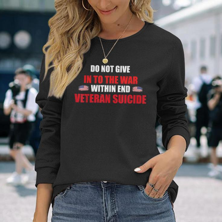 Reduce The Incidence Of Suicide Of American Veteran War Men Women Long Sleeve T-shirt Graphic Print Unisex Gifts for Her