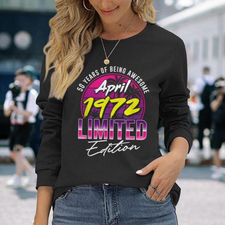 Retro Vintage April 1972 Langarmshirts, Geburtstagsparty für Männer & Frauen Geschenke für Sie