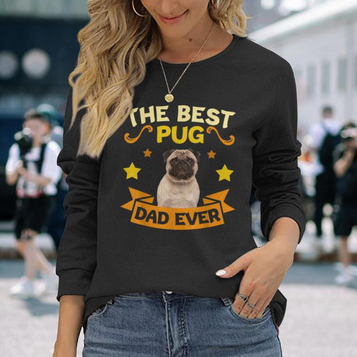 Retro Vintage Best Pug Dad Ever Fathers Day Long Sleeve T-Shirt T-Shirt Gifts for Her