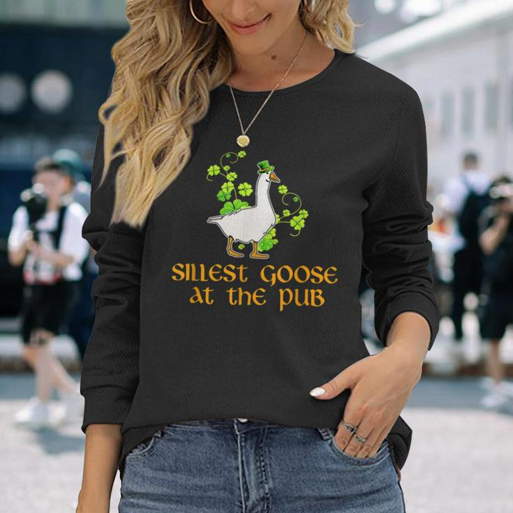 Silliest Goose At The Pub St Patricks Day Long Sleeve T-Shirt T-Shirt Gifts for Her
