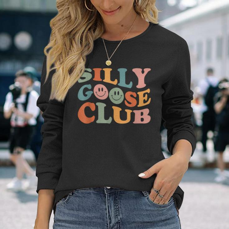 Silly Goose Club Silly Goose Meme Smile Face Trendy Costume Long Sleeve T-Shirt T-Shirt Gifts for Her