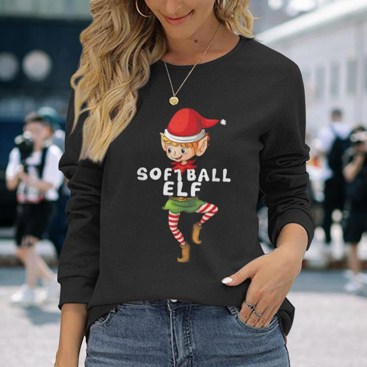 Softball Elf Kostüm Weihnachten Urlaub Passend Lustig Langarmshirts Geschenke für Sie