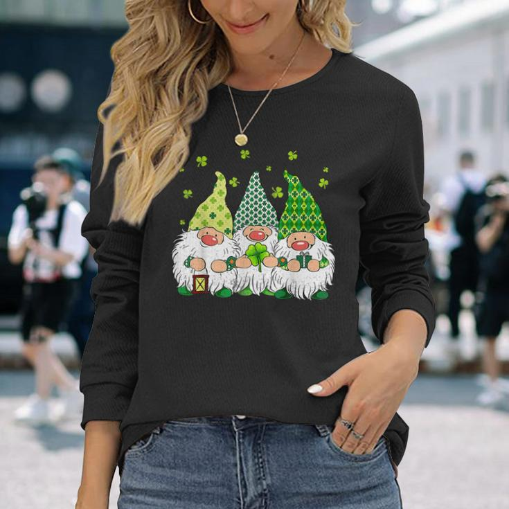 St Patricks Day Irish Gnomes Leprechauns Funky St Pattys Day V2 Long Sleeve T-Shirt Gifts for Her