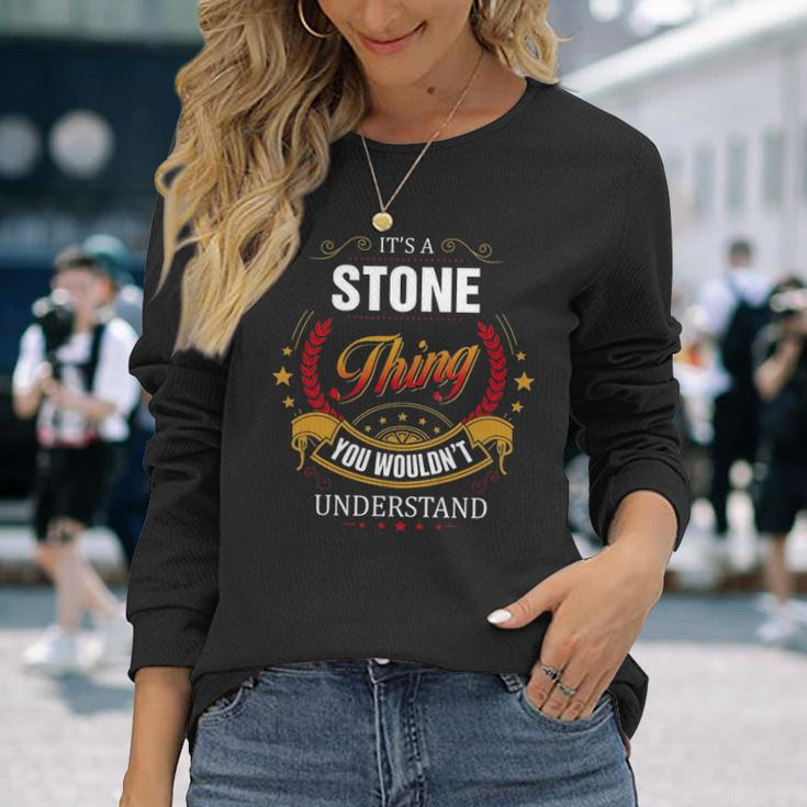 Stone Shirt Crest Stone Stone Clothing Stone Tshirt Stone Tshirt For The Stone Long Sleeve T-Shirt Gifts for Her