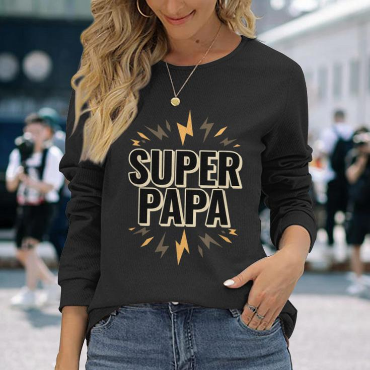 Super Papa Superheld Langarmshirts, Lustiges Herren Geburtstagsgeschenk Geschenke für Sie