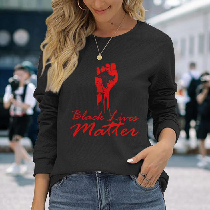 Tribute Black Lives Matter Fist Long Sleeve T-Shirt Gifts for Her