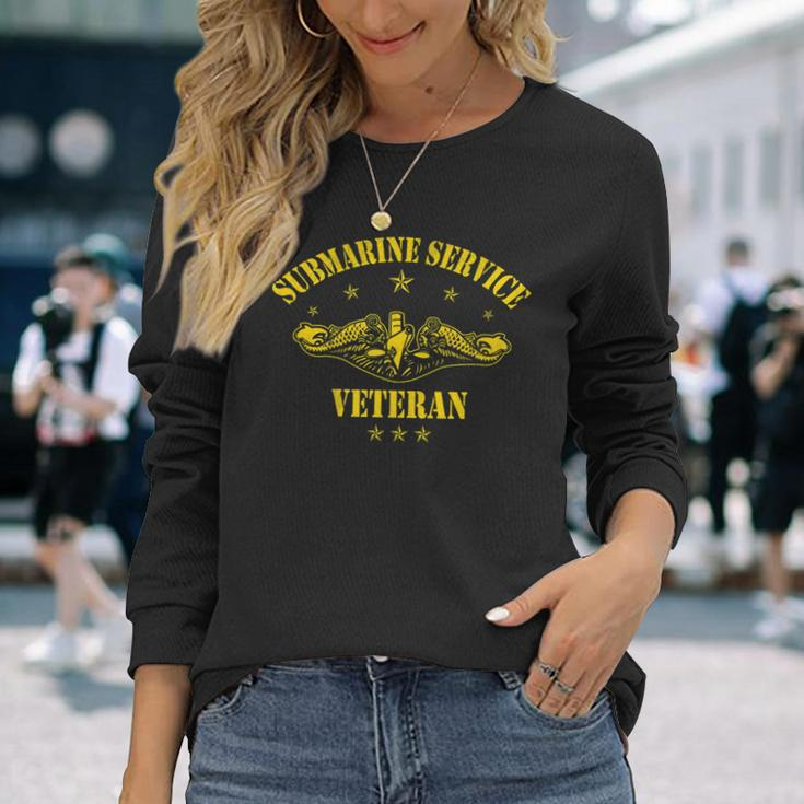 US Submarine Service Veteran Submariner Solder Military Long Sleeve T-Shirt Gifts for Her