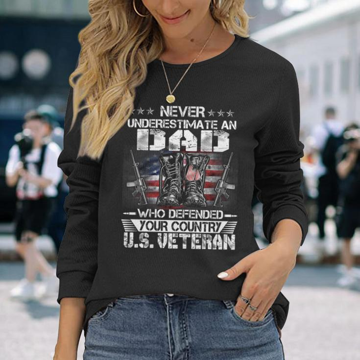 Us Veteran Dad Veterans Day Us Patriot Patriotic Long Sleeve T-Shirt Gifts for Her