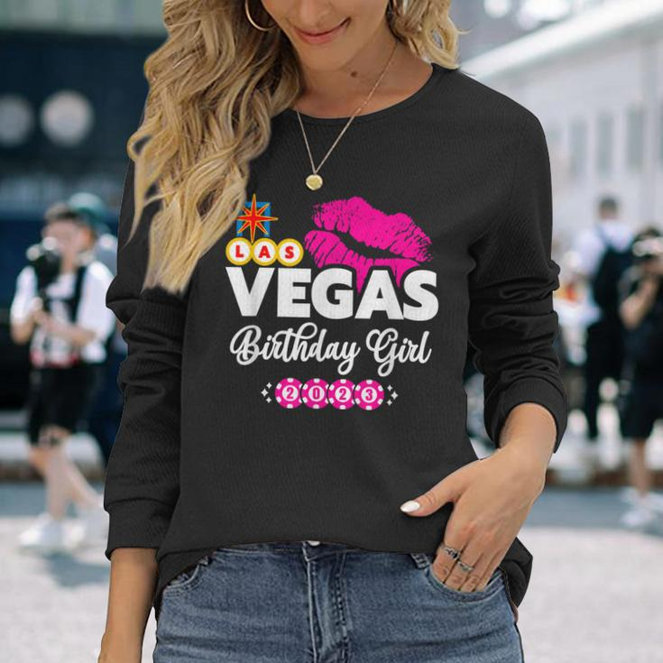 Vegas Birthday Girl Vegas 2023 Girls Trip Vegas Birthday Long Sleeve T-Shirt T-Shirt Gifts for Her