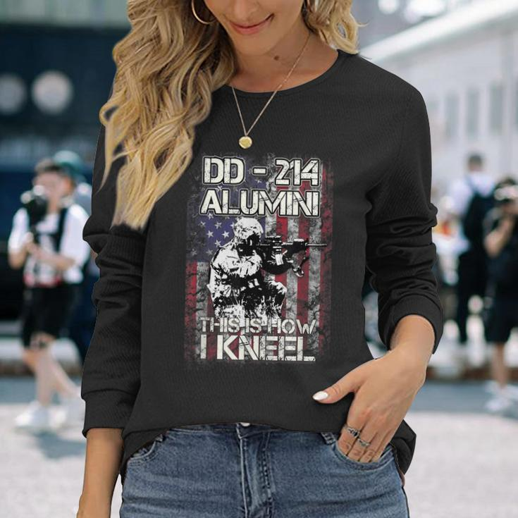 Veteran Dd-214 Alumni Armed Forces American Flag Gift Men Women Long Sleeve T-shirt Graphic Print Unisex Gifts for Her