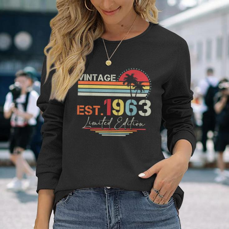Vintage 1963 Limited Edition 60 Year Old 60Th Birthday Gifts Men Women Long Sleeve T-shirt Graphic Print Unisex Gifts for Her