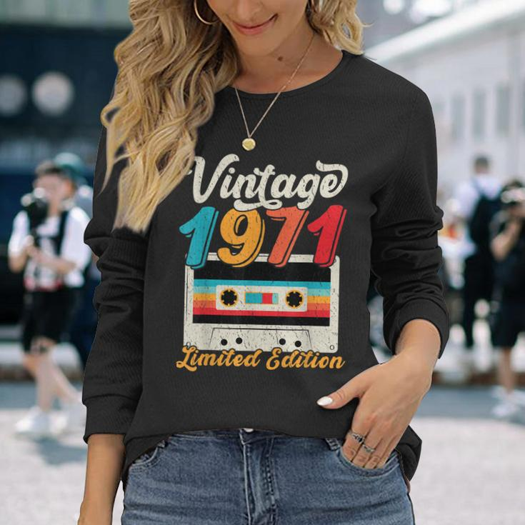 Vintage 1971 Wedding Anniversary Born In 1971 Birthday Party Long Sleeve T-Shirt Gifts for Her